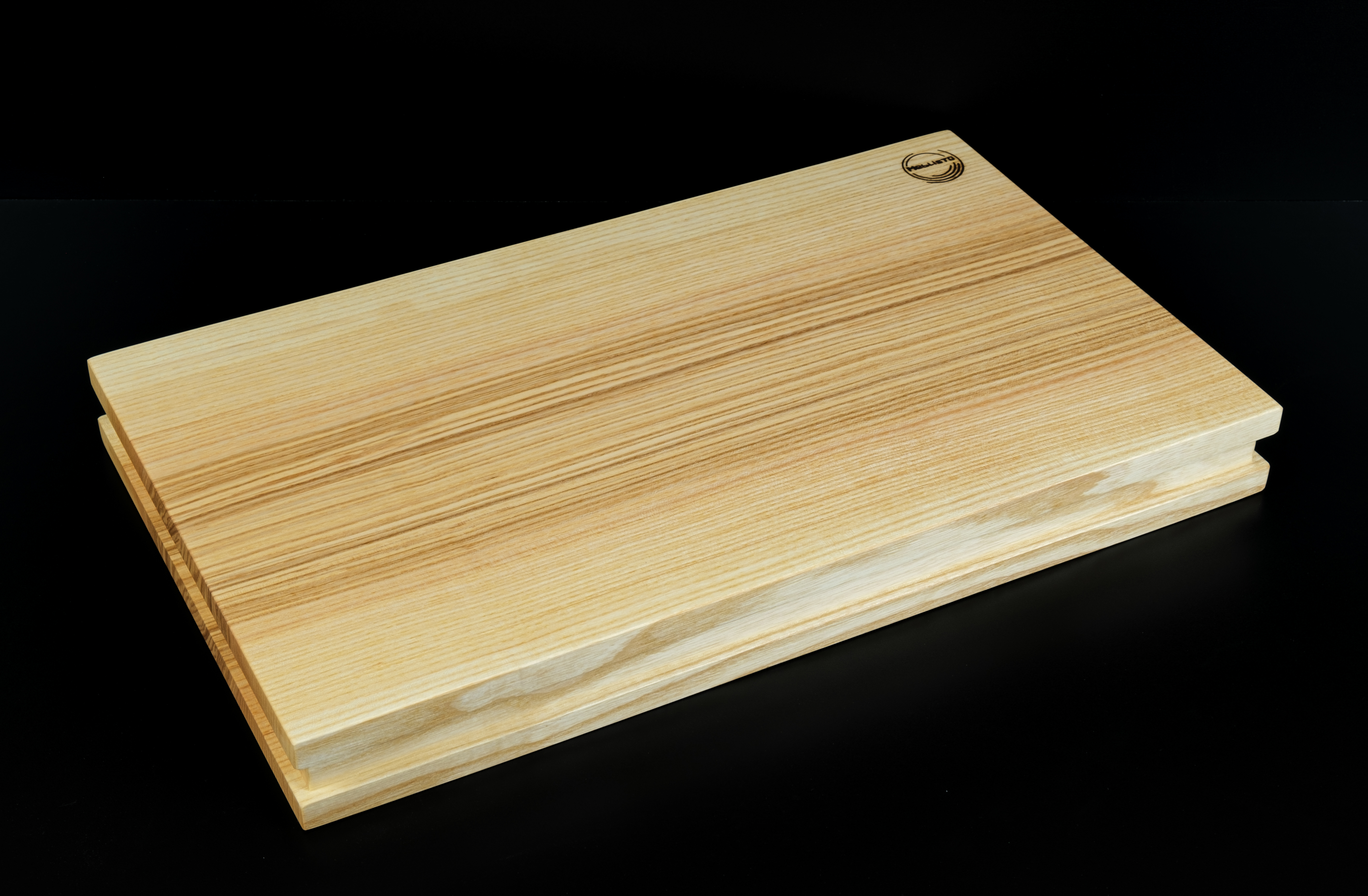 Schneidebrett extra dick | Schneideblock mit rundum laufender Nut, Esche